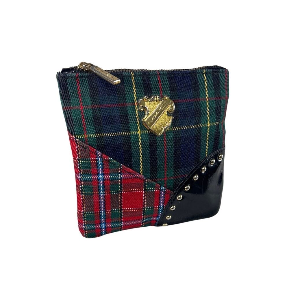 Vintage MAC Cosmetics Tartan Makeup Pouch Plaid Zipper Bag